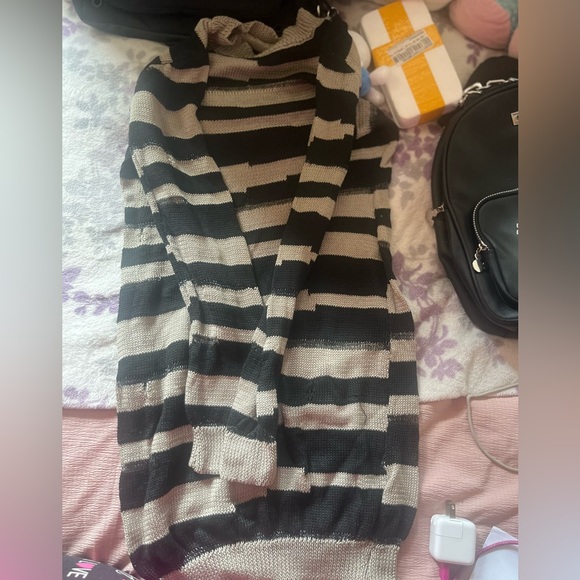 Knit Black and Tan Short Dress - Picture 1 of 1